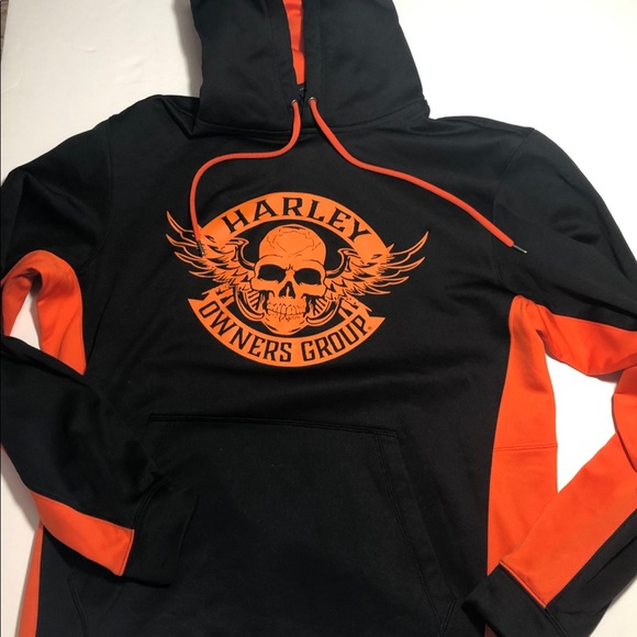 Harley men’s sweatshirt black/orange - Picture 2 of 3